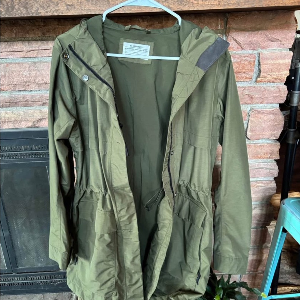 Cooperative Olive Utility Jacket with Hood